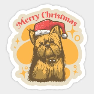 Yorkie Christmas Sticker